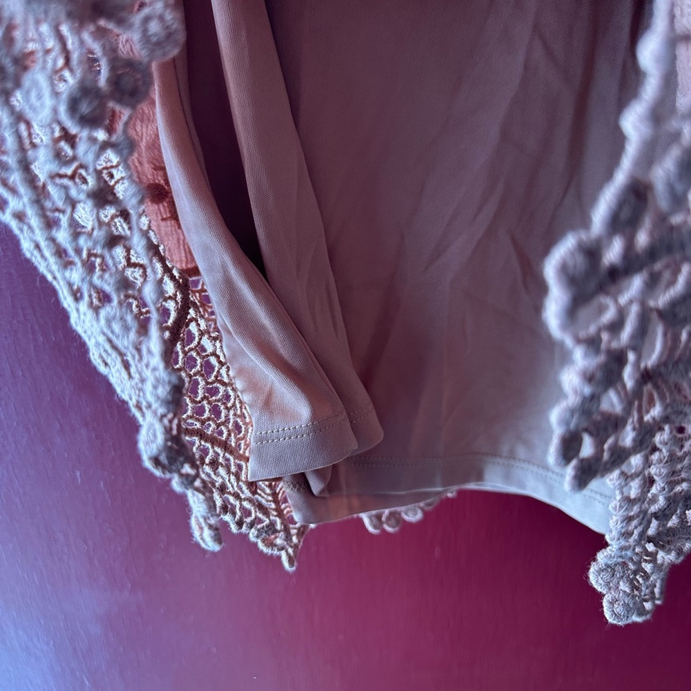 Democracy Crochet Lace Blouse - Tan - Picture 4 of 5